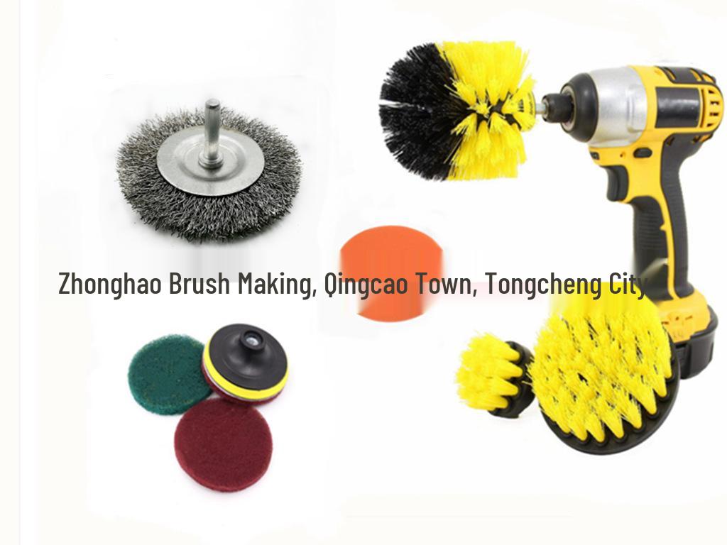 Electric Drill Brush Head 11-Piece Cleaning Pad & Bristle Set for Car Cleaning - Hot Selling Cross-Border.