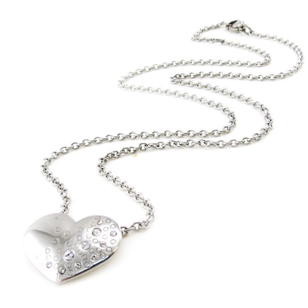 Les Trésors De Lily [J0078] - White 'Love' Steel Necklace