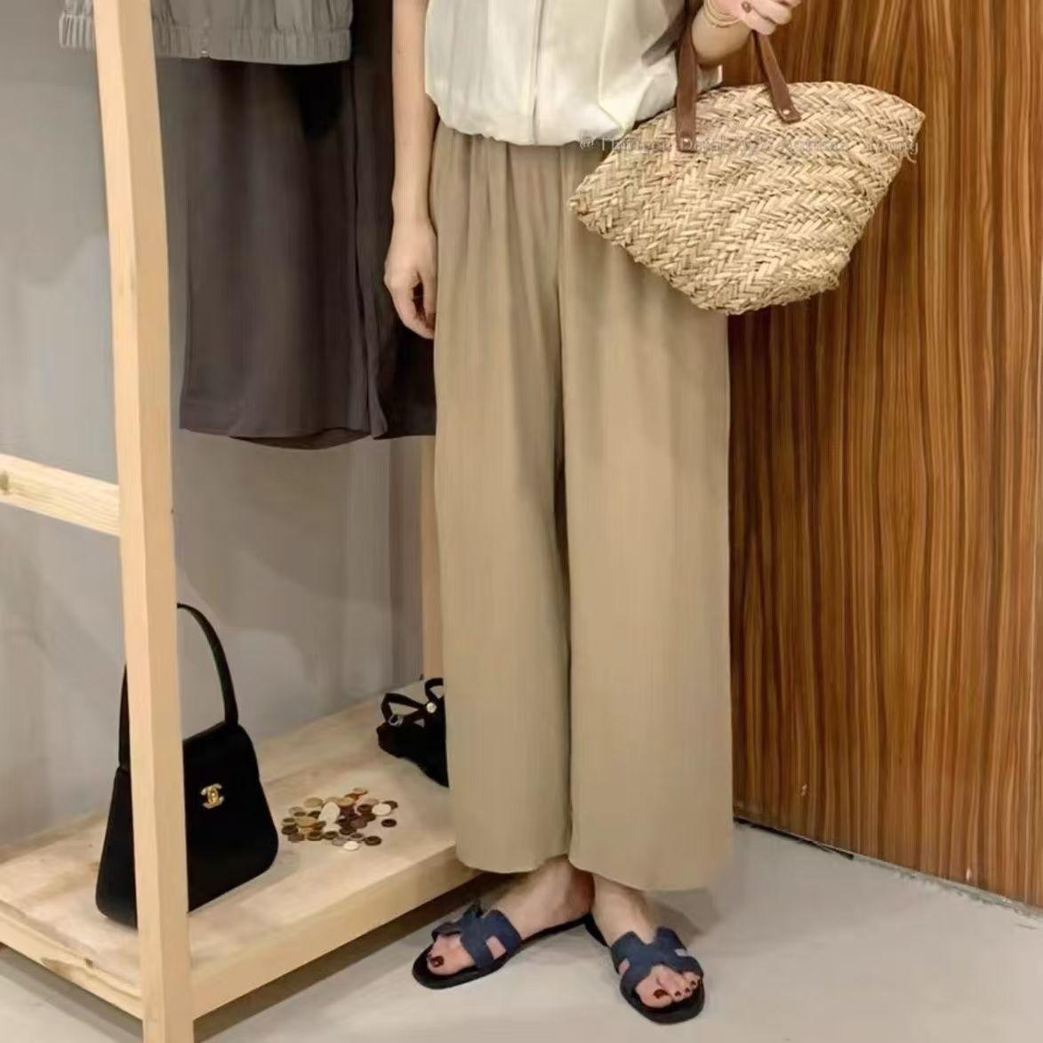 

Женские брюки в богемном стиле с милым цветочным принтом из хлопка и вискозы, широкие, длиной до щиколотки - Влагоотводящие брюки свободного кроя one size