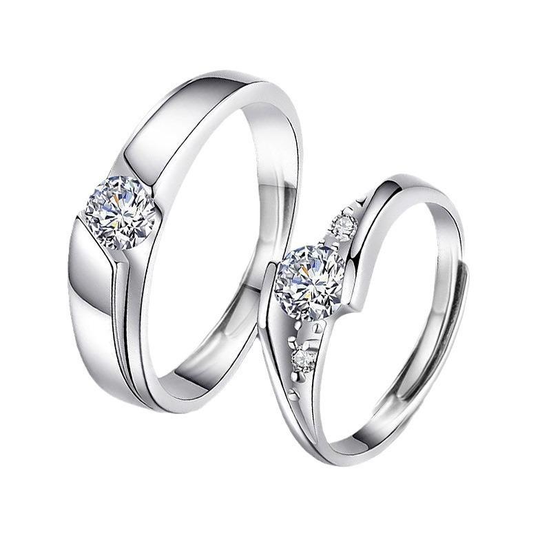 925 Sterling Silver Couple Rings – High-End, Simple, Versatile Gift for Friends, Male & Female