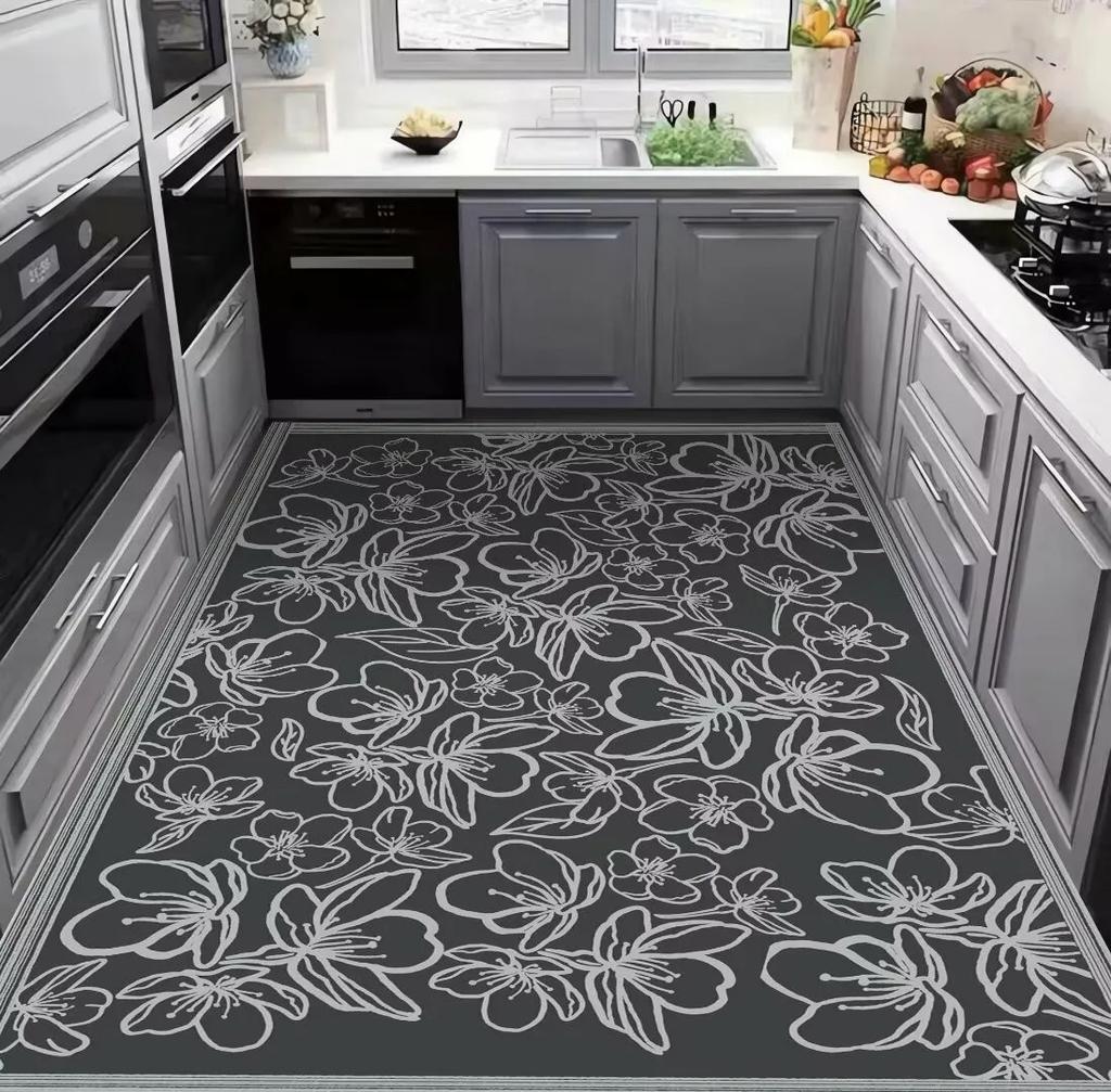 Modern Kitchen Washable Rug for Light Luxury Hallway and Simple Living Room Decor