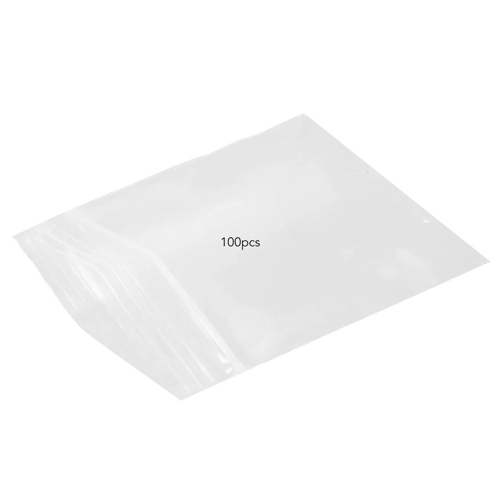 100 bucăți saci de depozitare pentru gustări, transparente, rezistente la scurgeri, cu fermoar gros și transparent, pungi sigilate PE pentru uz casnic