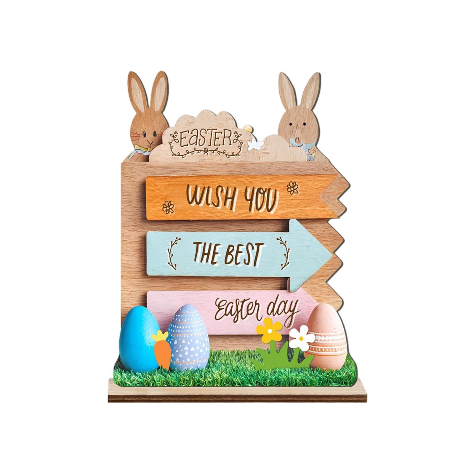 

Colorful Desktop Decoration Easter Wooden Ornament One Size