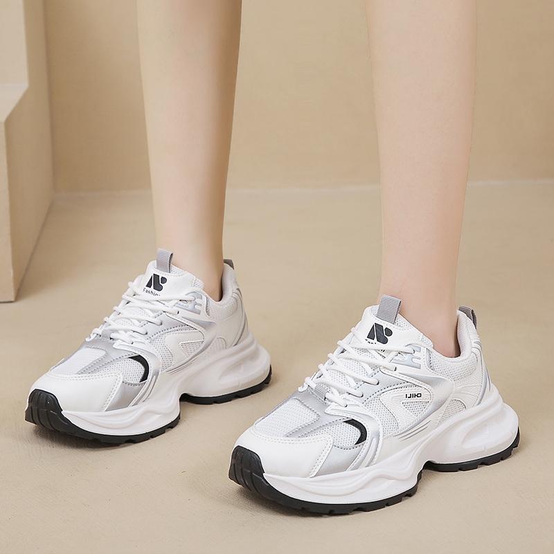 CRLAYDK 2024 New Women's Chunky Platform Sneakers Non Slip Lace Up Casual Fashion Shoes Sports Walking Tennis for Students