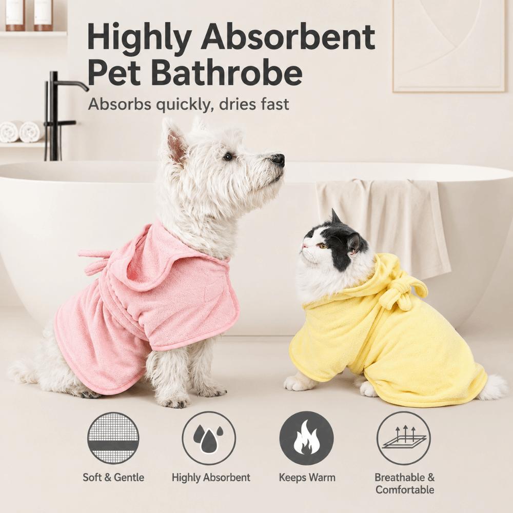 Quick Dry Pet Bathrobe Thickened Cat Bathrobe New Absorbent Pet Towel Pet Grooming