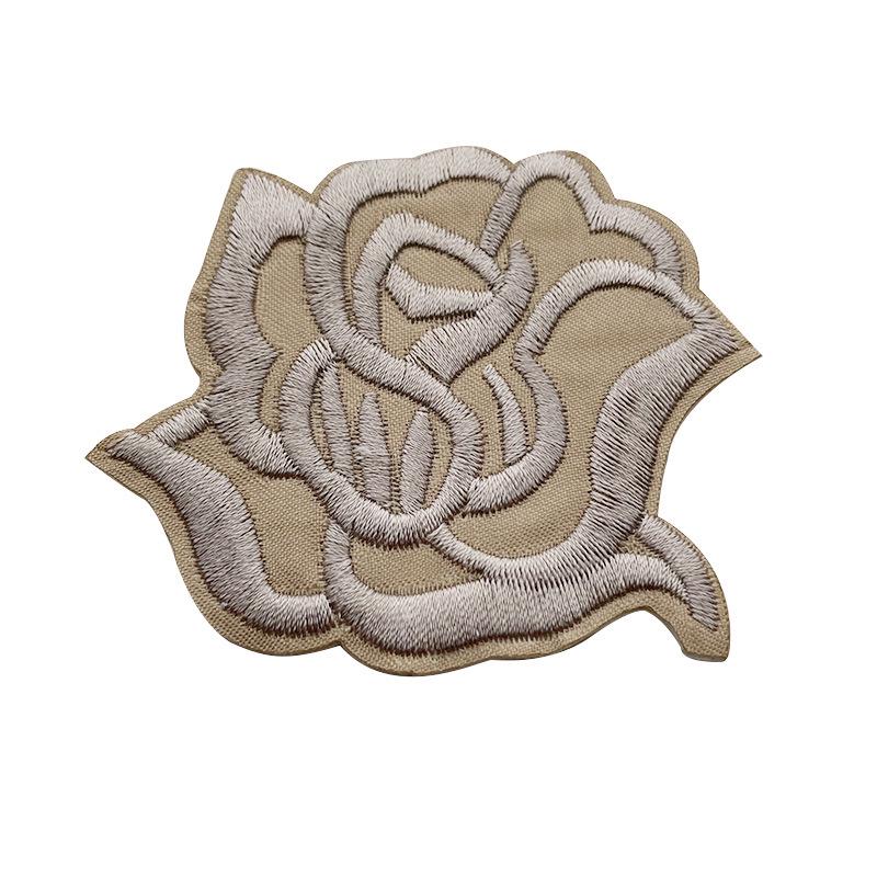Self-Adhesive Rose Embroidery Patch for Mending, Repairing, Décor, and Versatile Applications.