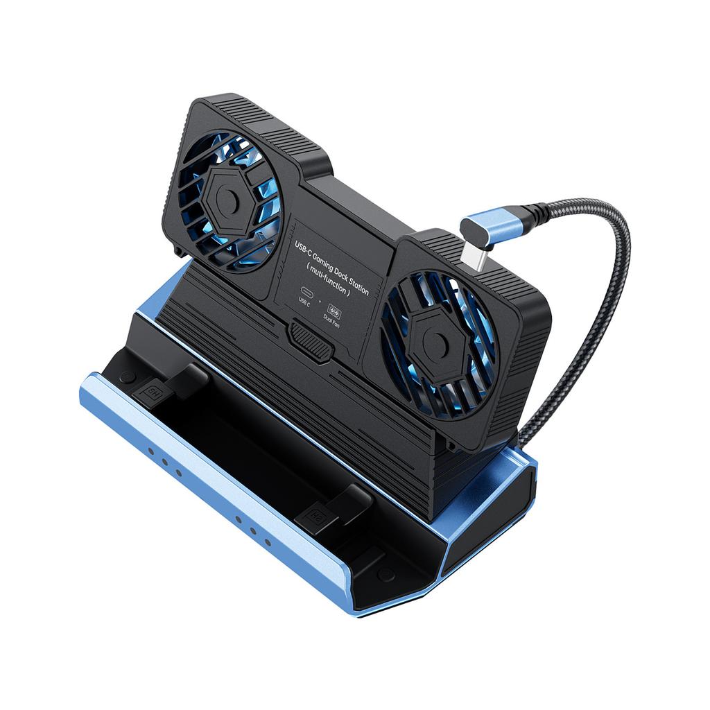 9 In 1 Portable Game Console Dock Type C M to PD+USB3.0+USB2.0*3+SD TF+RJ45+HD2.0+Dual Fans