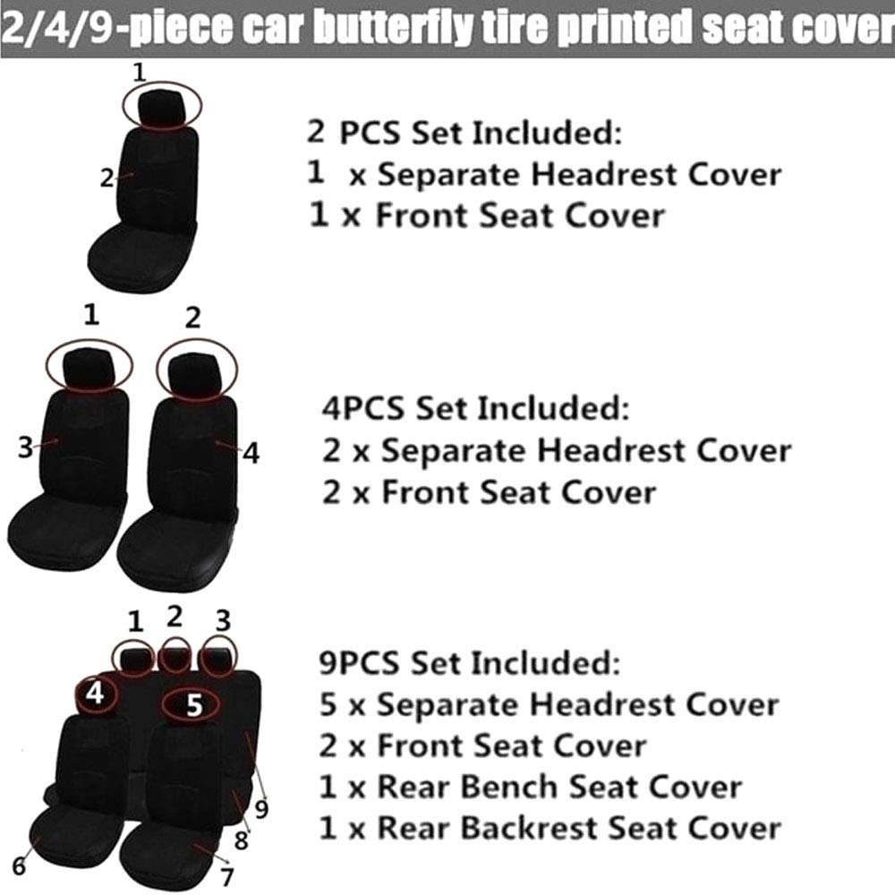 readygohigh Seat Covers for Kei All Set of or Headrest Front Seat Rear Seat Cushion Apron Seat Hook Universal Car for Kei Cars and Standard All Seats