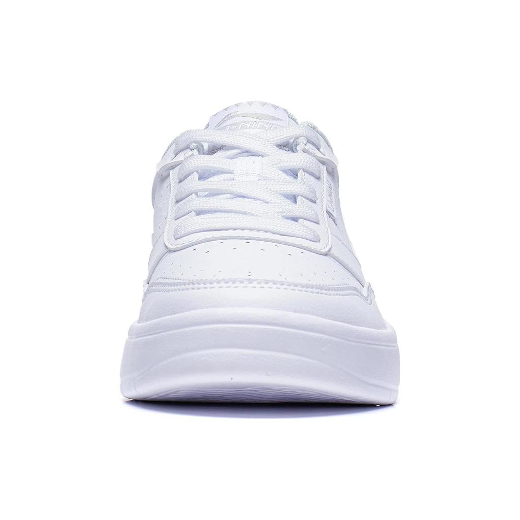 Li Ning Qingyi Synthetic Leather Slip Resistant Abrasion Resistant Low top Skateboard Shoes Women's Standard White AGCT402-1