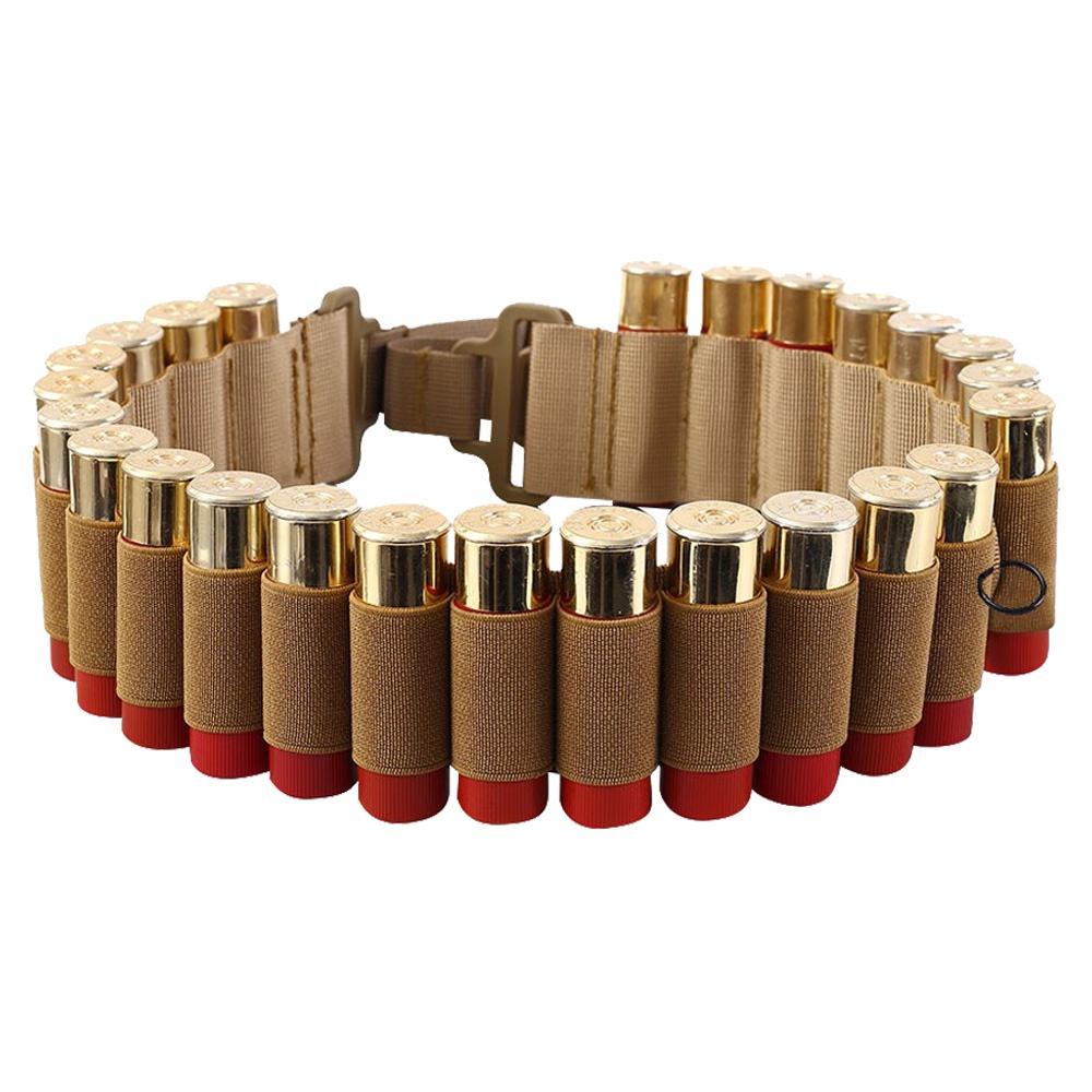 Tactical 25 Rounds Ammo Shell Holder Belt 12 Gauge Ammo Pouch Military Shotgun Cartridge Belt Waist Bullet Cartridges Holster