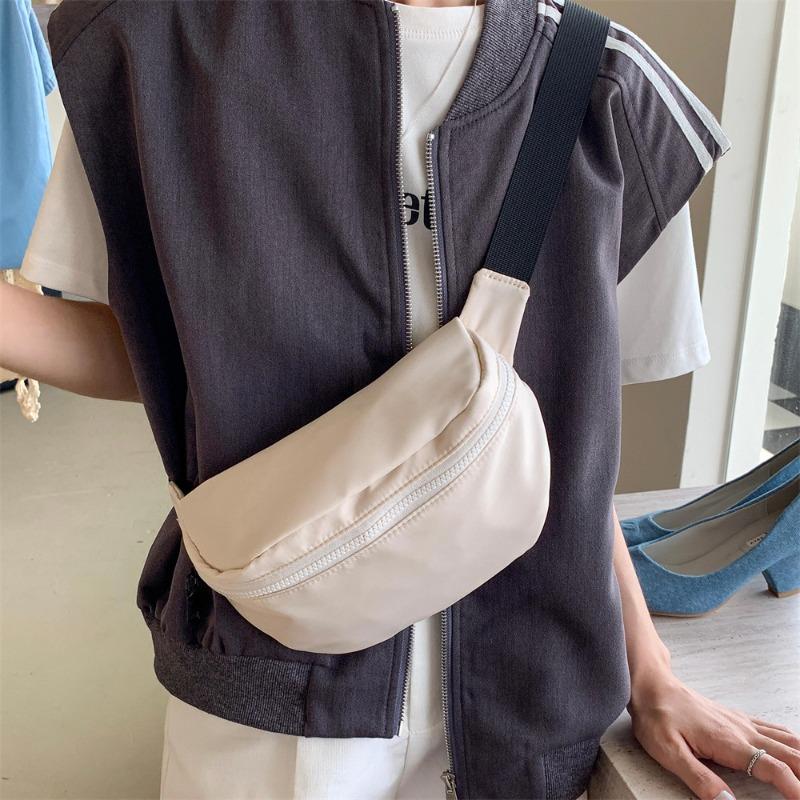 Crossbody Cycling Breast Bag Women's Trend Niche Versatile New Fanny Pack Women's Solid Color Casual Mobile Phone Small Satchel
