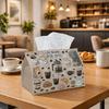 1pc Playful Graphic Culinary Tissue Box Multifunctional, Coffee Dessert Icon Pattern Suitable for Home, Parties, And Car Decoration. This Decorative T