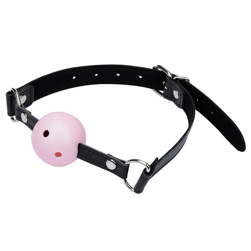 Female Blowjob Toy Sex Slave Silicone Gag Ball BDSM Bondage Restraints Open Mouth Breathable Sex Ball Harness Strap for Women