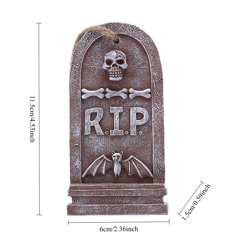 Halloween Skulls Tombstones Pendant Decoration Haunted House Cemetery Coffin DIY Garden Yard Outdoor Halloween Party Prank Props