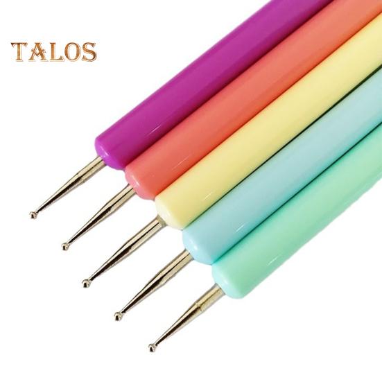 5Pcs/Set Nail Dotting Pen Dual Head Embossing Pen Pattern Tracing Stylus Nail Art Tools for DIY Manicure