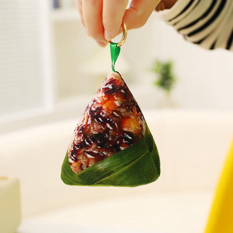 Creative Dragon Boat Festival Yolk Zongzi Pendant Plush Toy - Handbag Doll Gift