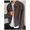 Korean Style High-End Men's Retro Lapel Jacket Coat - 3D Cut Solid Color