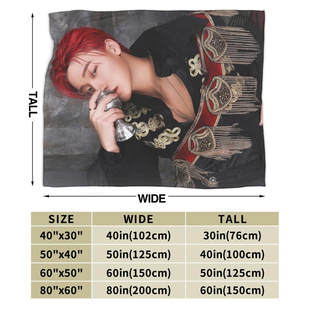 Super Warm Blankets Camping Kpop Ateez Choi San Throw Blanket Flannel Bedspread For Outdoor Novelty Sofa Bed Cover