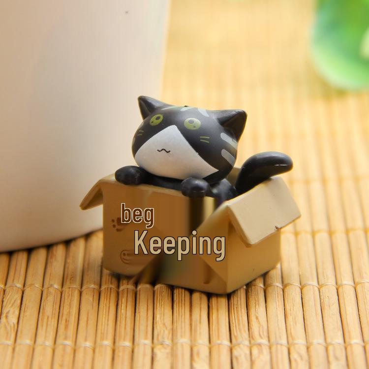 PVC Cartoon Kitten Succulent Garden Ornament - DIY Bonsai Decor Figurine