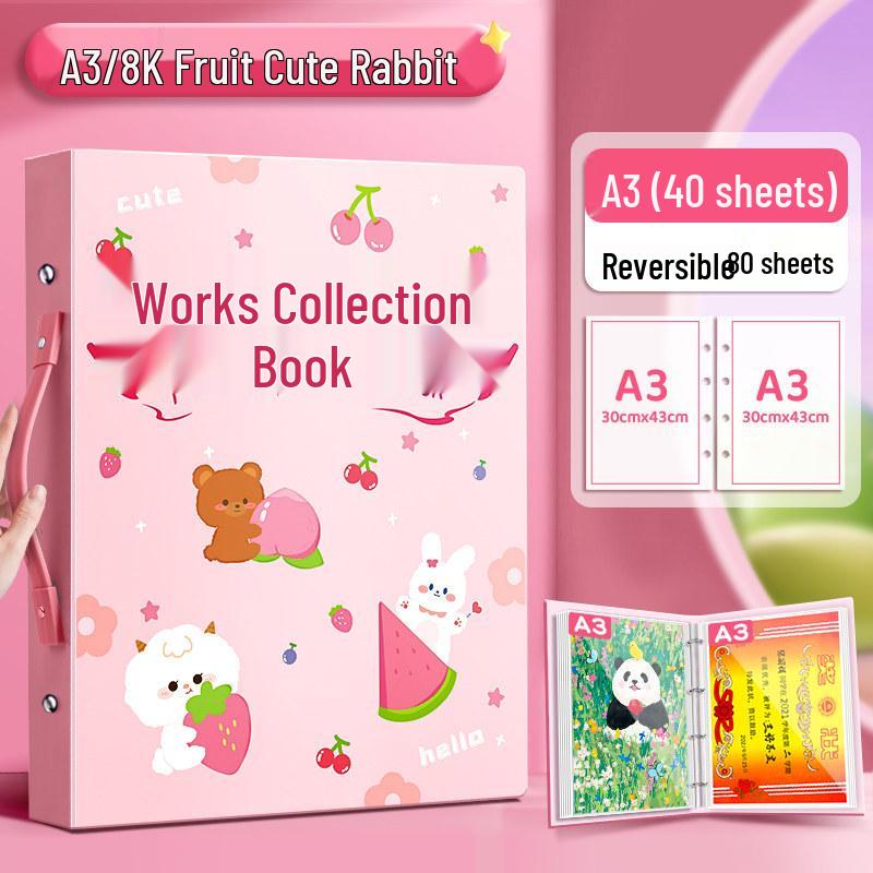 Children s 8K Loose-leaf Art Storage Bag: Boy & Girl Poster Organizer for Kindergarten