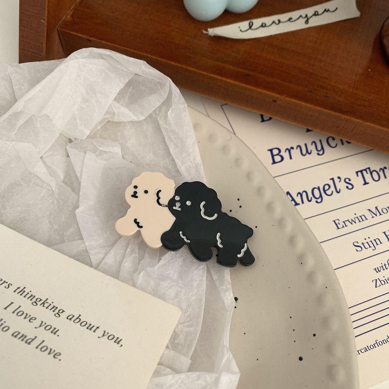 

1 шт. Зажим-краб для щенка кремового цвета, высококлассная милая ацетатная заколка для волос, в сочетании с зажимом-акулой для девочек