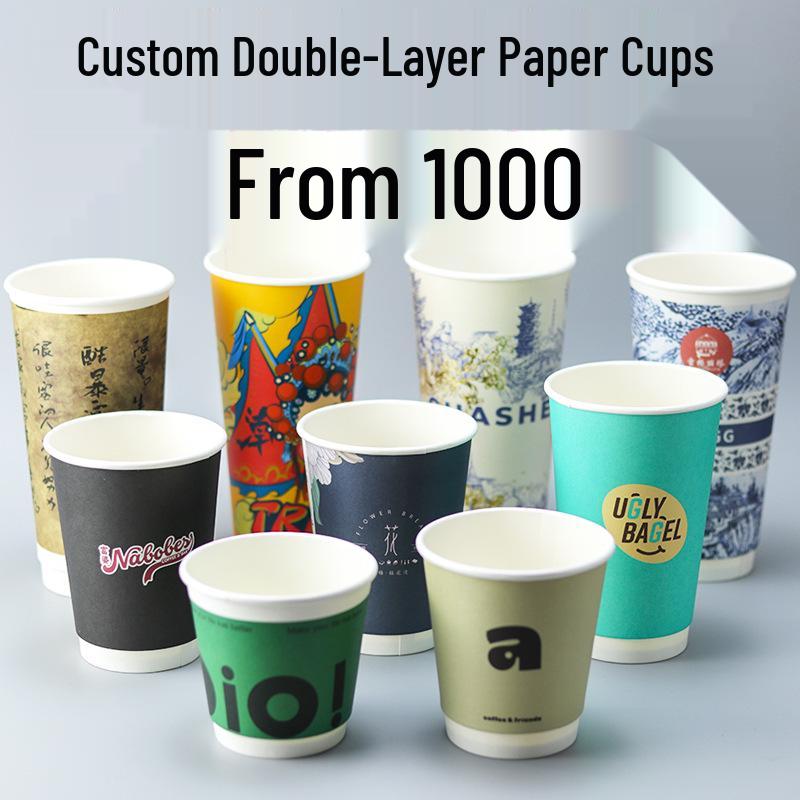 Double-Layer Paper Milk Tea & Coffee Cups with Lids - 500ml & 700ml