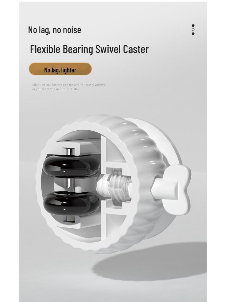 Adhesive 360° Swivel Furniture Wheel - Silent Roller for Bedside Tables