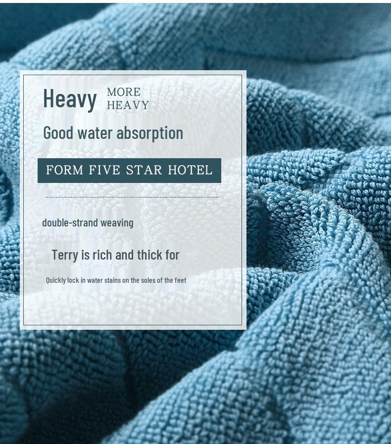 All-Cotton Thickened Non-Slip White Floor Towel for Five-Star Hotels & Homestays