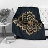 Boho Mandala Fleece Blanket - Geometric Pattern Throw Blanket - Floral Print Decorative Sofa Cover for Living Room Bedroom