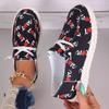 Foreign Trade Large Size New Flat-bottom Printed Canvas Shoes Comfortable Round Head Fashion Casual Shoes