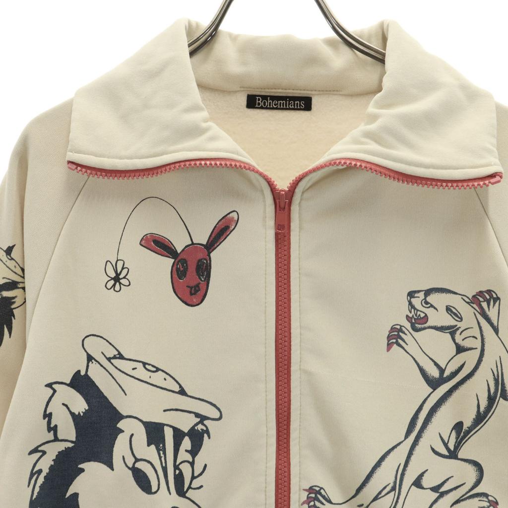 BOHEMIANS sweat Zip jacket M Beige Back brushed Men's Used