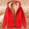 Simple Solid Color Warm Lamb Fleece Hooded Sweater Jacket Autumn And Winter Fleece Thickened Warm Lamb Fleece Jacket