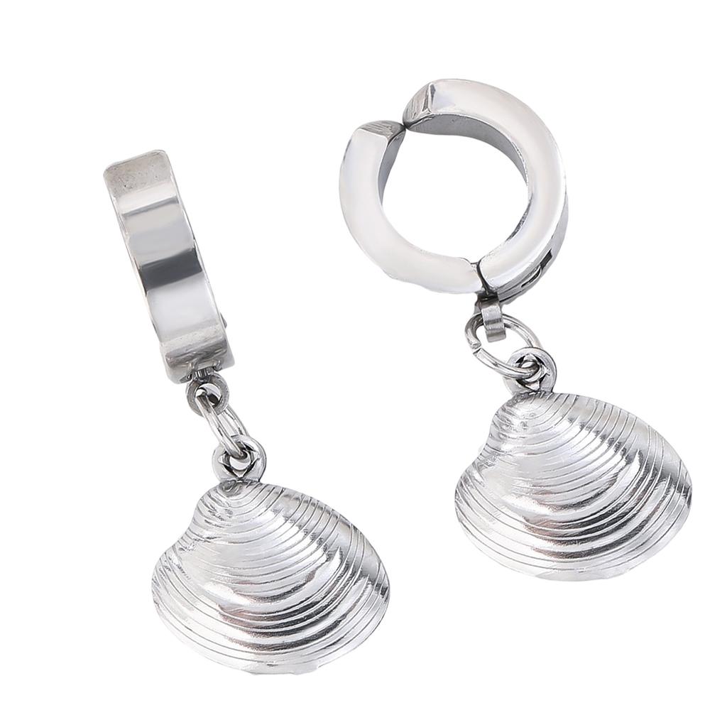 Stainless Steel Ear Clip with Shell/Starfish Accent for Sensitive Skin Comfort Hypoallergenically Party Jewelry