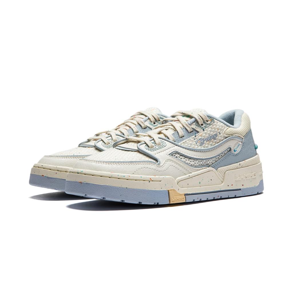 Li Ning 001 BTC Slip Resistant Cushioning Abrasion Resistant Balance Support Low top Skateboard Shoes Women's Ivory AGCU054-3