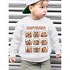 European Sizes Kids' Autumn/Winter Fashion -Lined Sweatshirt, Cute Capybara Plaid Grid Cartoon Print, Loose Fit Casual Long-Sleeve Pullover