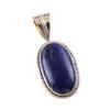 Natural Sodalite Gemstone 925 Solid Sterling Silver Two Tone Pendant 1.50'' m3w19