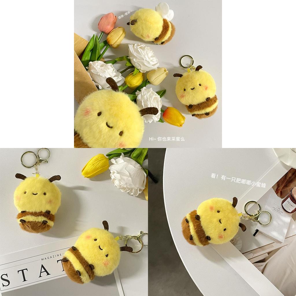 Cute Bee Plush Toy Keychain For Kids Girls Boys Backpack Accessories Gift
