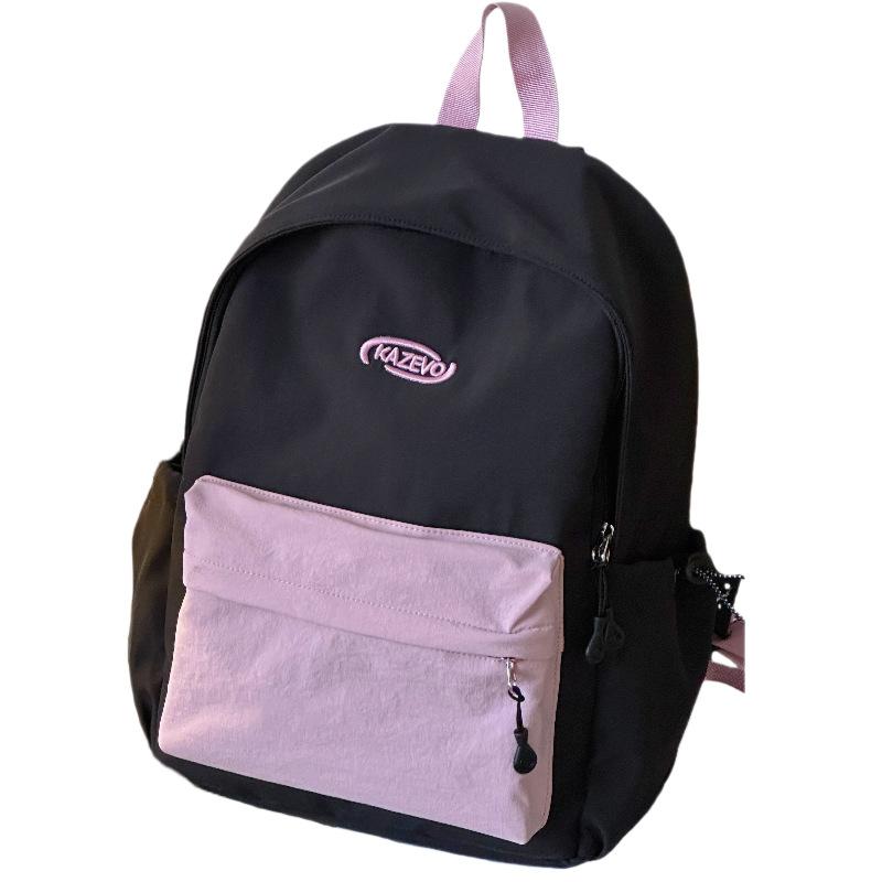 Schoolbag new large-capacity Korean version of simple college student lightweight schoolbag junior high school senior feeling contrasting color 