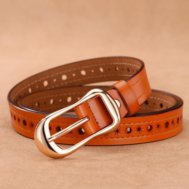 1Pc Women's Genuine Leather Casual Pin Buckle Belt - Versatile Korean Cowhide Waist Seal