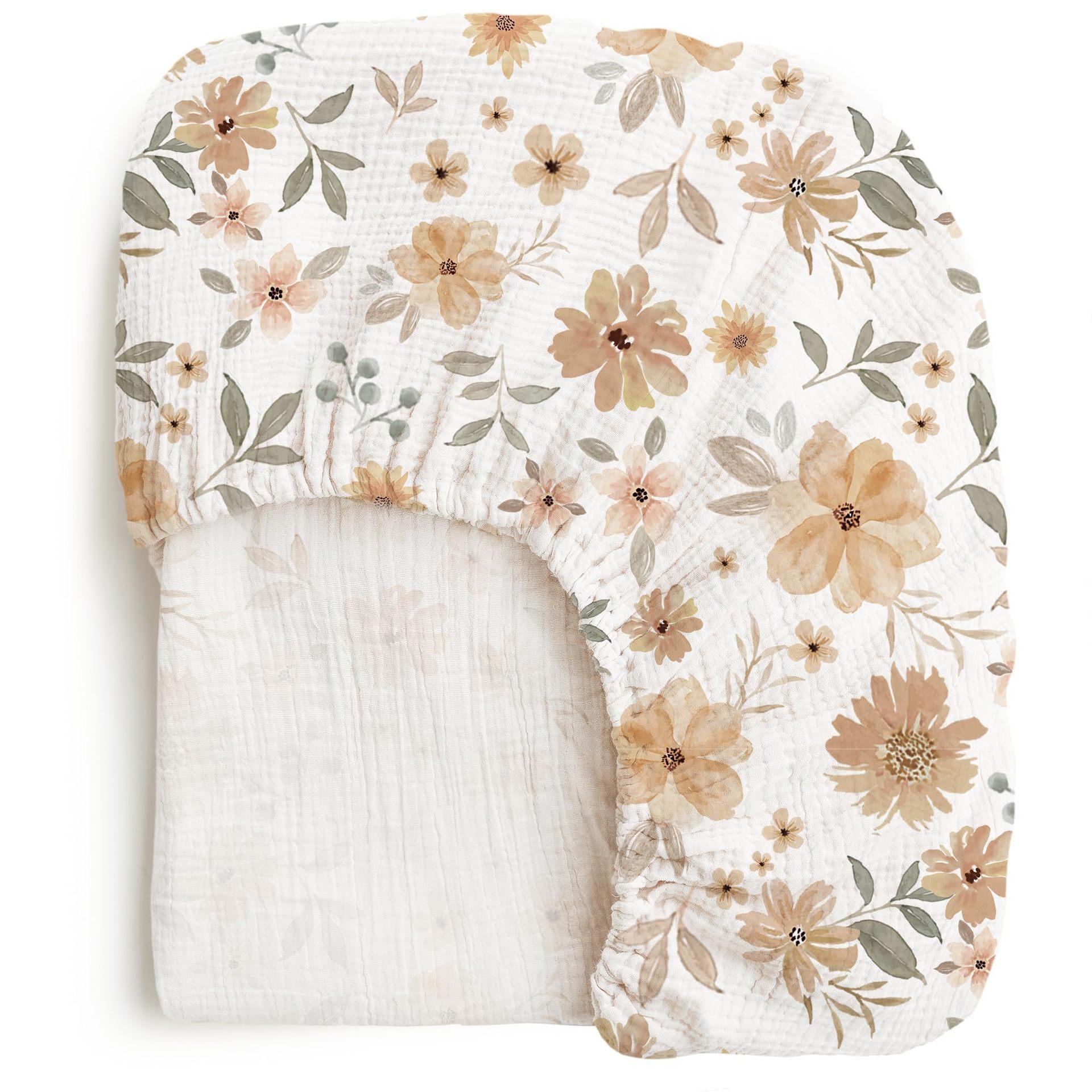 

Baby Change Table Wrinkled Cloth Cotton Yarn Enlarged Bed Hat All-inclusive Double-layer Cotton Yarn Transparent Crib Bed Cover 82 41CM