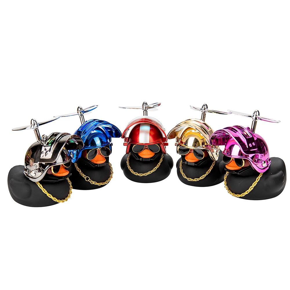 Motorcycle Accessories Helmet Broken Wind Small Black Duck Dashboard Rearview Mirror Standing Camouflage Helmet Mini Black Duck