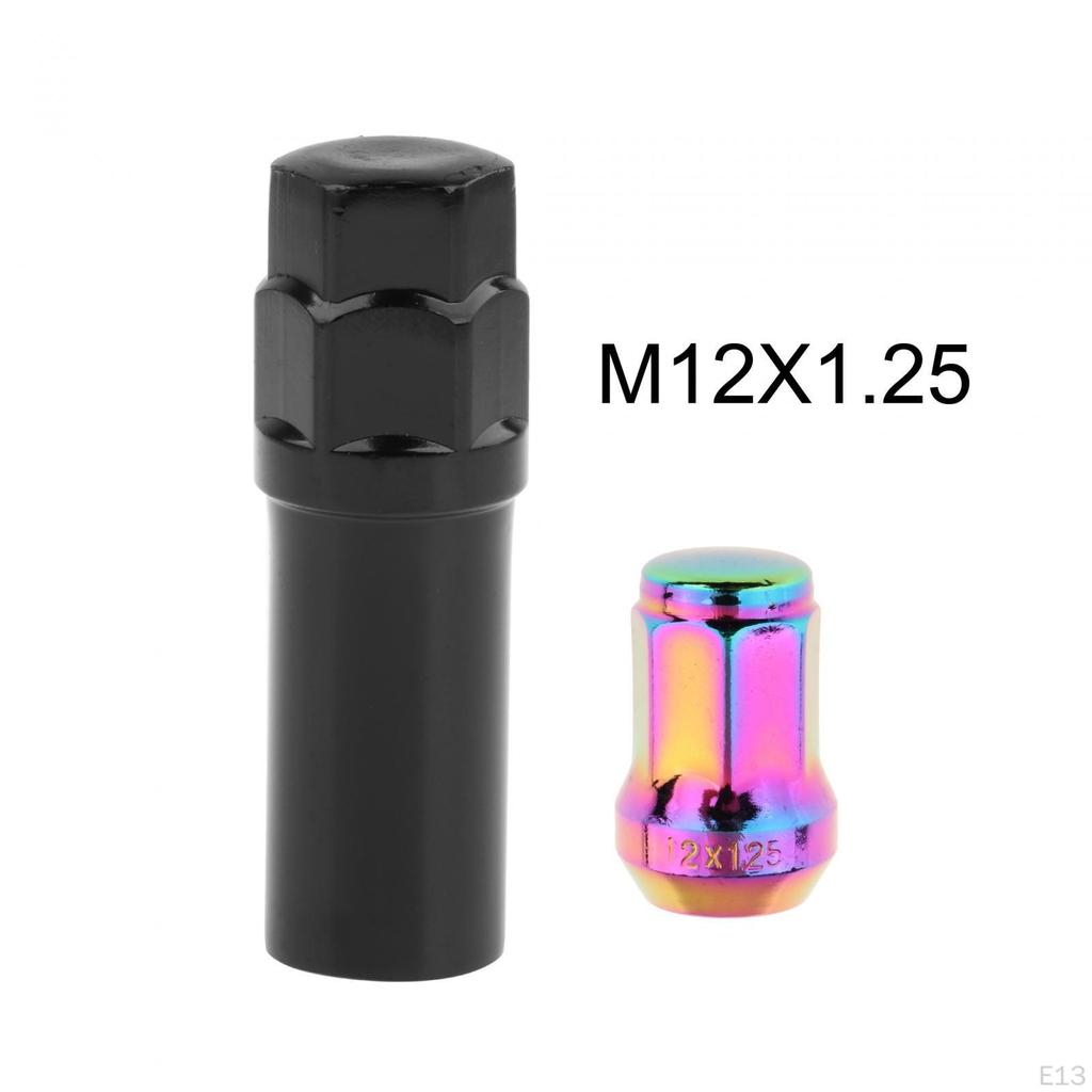 20 Pieces M12 Wheel Lug Nuts with Socket Open End Spare Parts Accessory Replacement