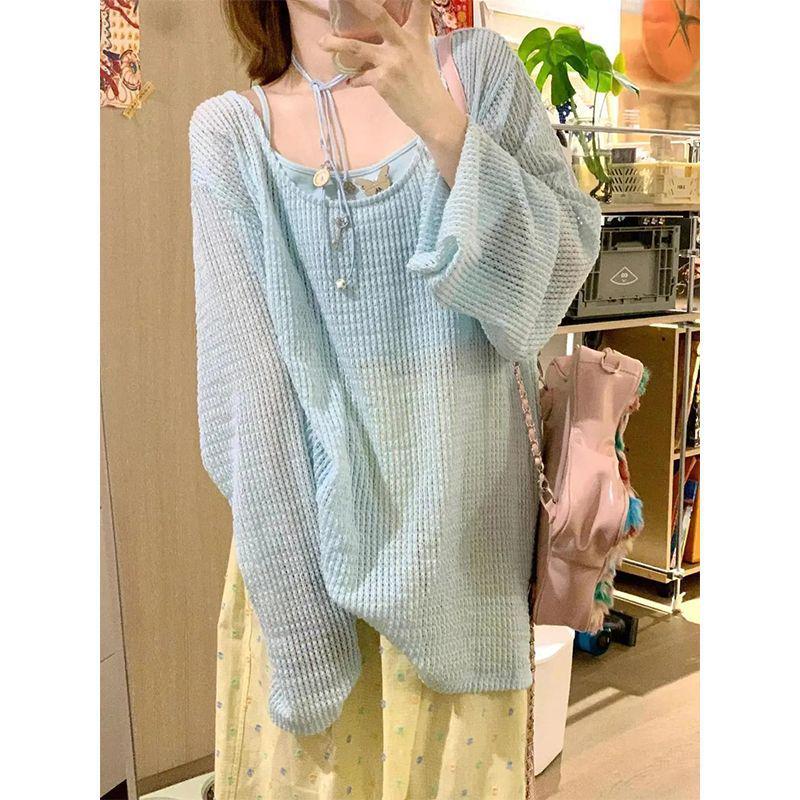 Extra Large Sweet Knit Cardigan & Camisole Set for Plus-Size Women 2XL (120-150 jin)