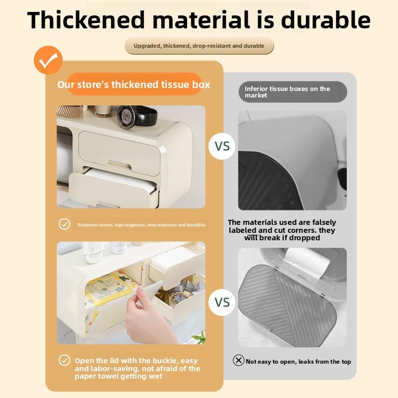Toilet Bathroom Paper Nopunch Waterproof Roll Washroom Bathroom Shelf