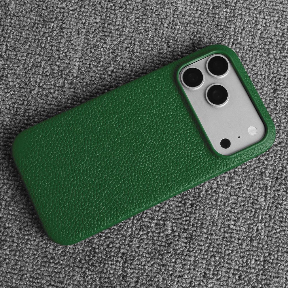 Luxus Echtleder Rindsleder Hülle für iPhone 17 Pro Max 16 15 14 13 12 Natürliches Rindsleder Litschi-Leder Stoßfeste Handyhülle Fundas