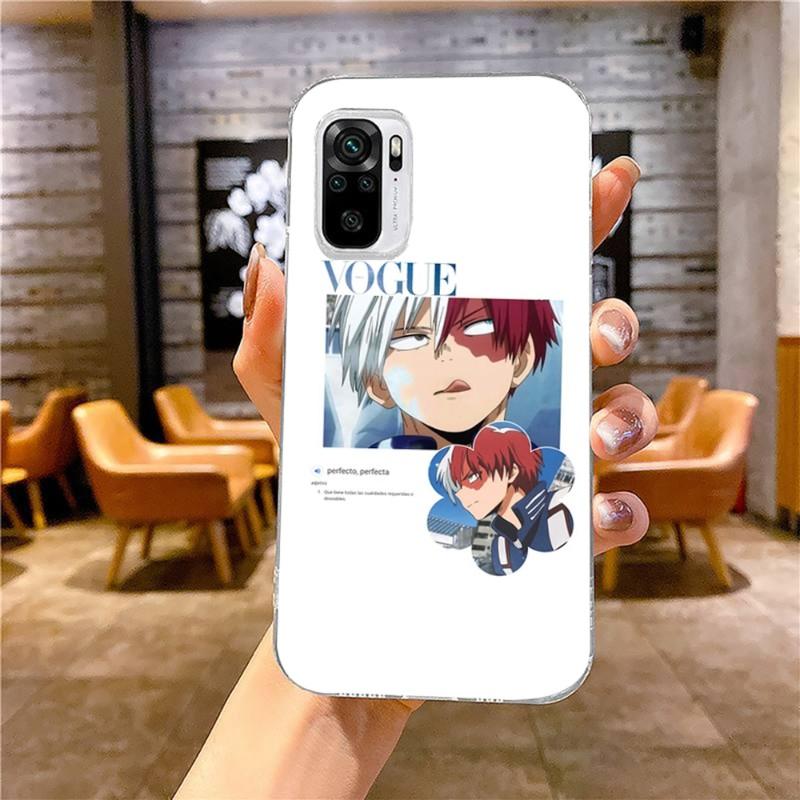 Shoto Todoroki Phone Case For Xiaomi 12 11T 10 9 Redmi Note 11 10 10S Pro Redmi 9 9A 8 Transparent Phone Cover
