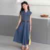 Summer 2026 Girls' Denim Tencel Dress: Lightweight, Sleeveless, Long Shirt Dress for School-Style Wear for Older Kids.