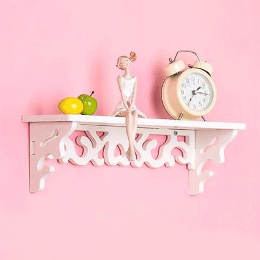Vintage Carved Hollow Wood Wall Hanging Rack Shelf Shelves Holder Storage Home Decor