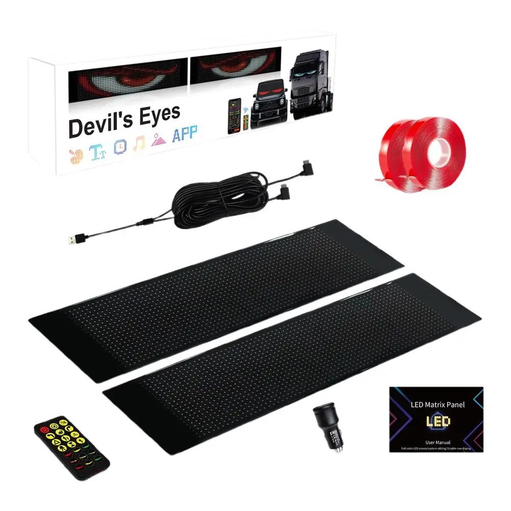 

Светодиодная пиксельная панель для грузовика/автомобиля, пульт дистанционного управления, светодиодный матричный пиксельный панельный дисплей, гибкий RGB-свет для лобового стекла автомобиля/грузовика W2A0