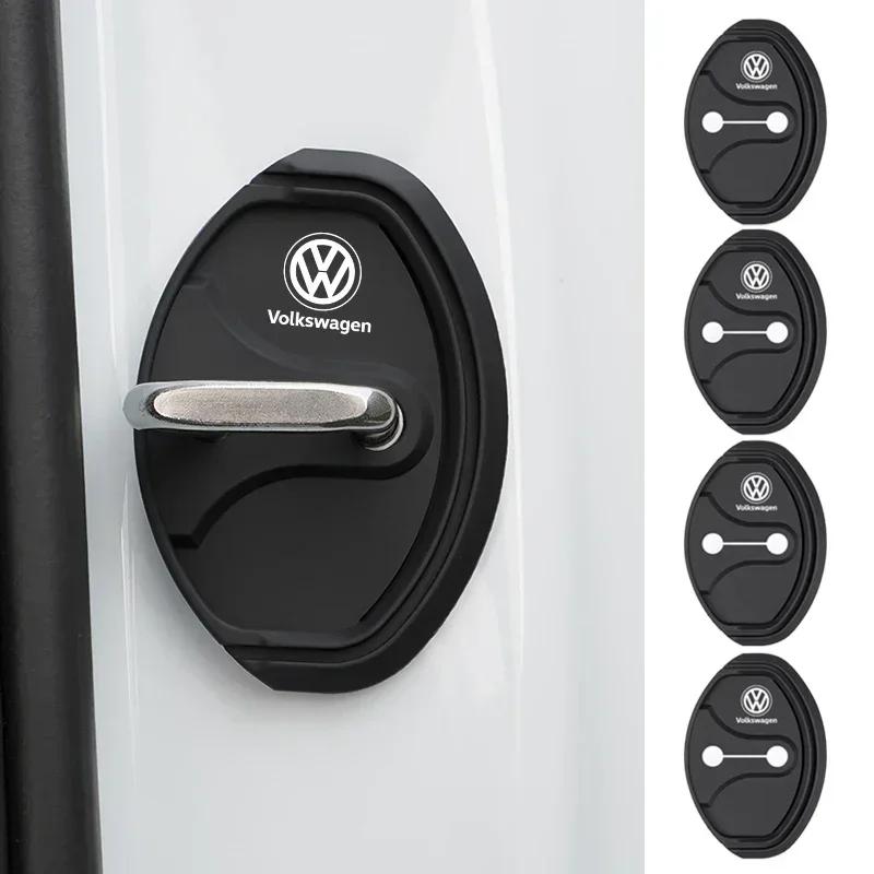 Car Door Lock Buckle Protector Covers For VW Polo Beetle Sharan Scirocco Magotan Golf Passat CC Tiguan L Touareg  Sticker